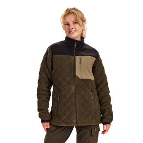 Entire dame quiltet fleecejakke