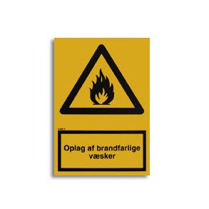 Oplag af brandfarlige vsker