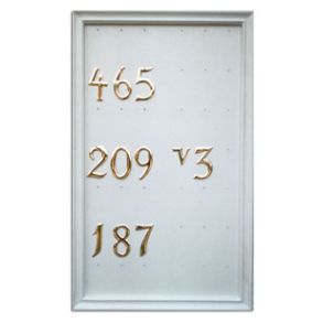 Salmetalstavle, rektangulr, hvidmalet