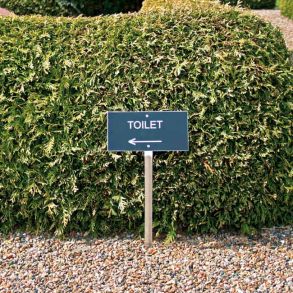 Toiletskilt p 50 cm. spyd m/pil