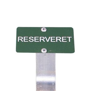 Tekstskilte p spyd (''Reserveret'')