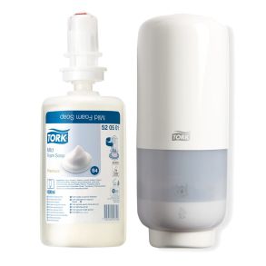 Tork skumsbedispenser + sbe (Hvid)