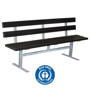 Plast bnk med galv. stel 180 cm, sort