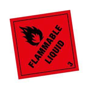 Fareseddel til Benzin dunk 10x10