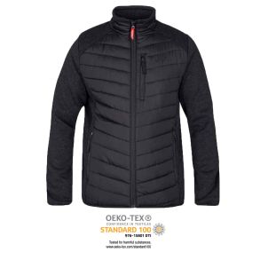 Quiltet jakke m. strikrmer