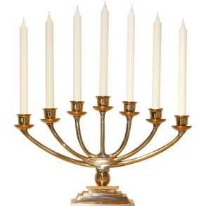 7-armet messing lysestage