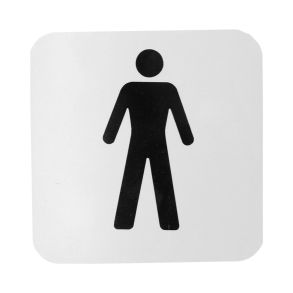 Selvkl. skilt 12x12 cm. mand