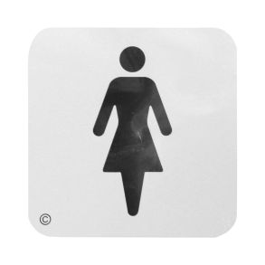 Selvkl. skilt 12x12 cm. dame