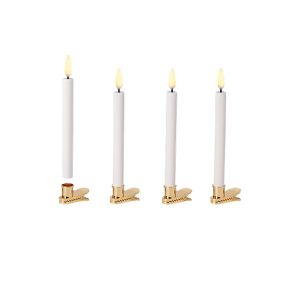 Juletrslys 1,3-13,8 cm. LED m/gold clip - 4 pk.
