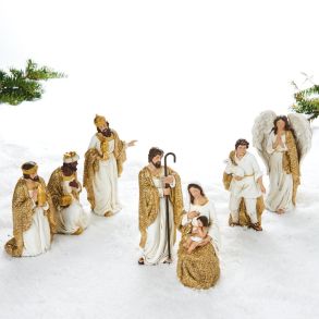 Figurer, religise m/guldglimmer 12-17 cm. 