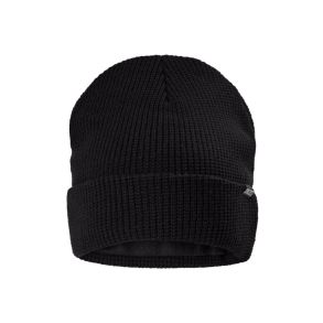 Strikket hue med perlestrik effekter - Sort